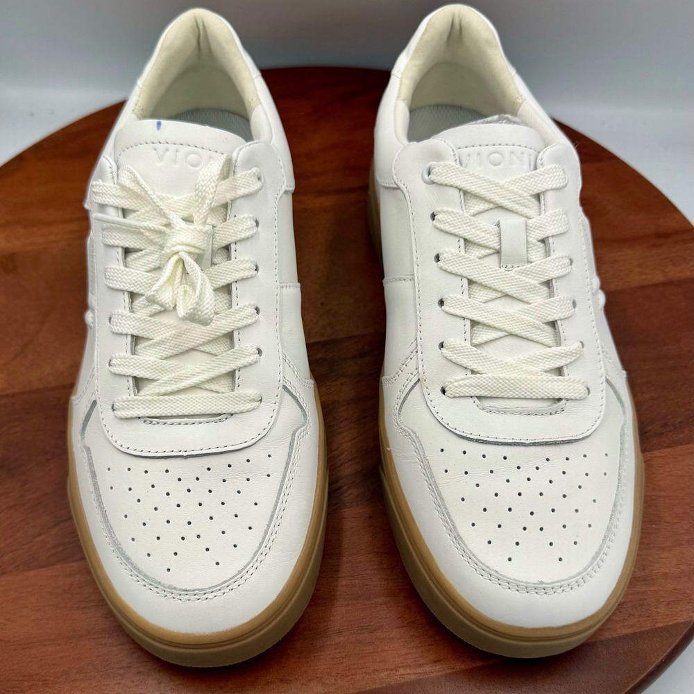 Vionic White Leather Sneakers with Gum Sole